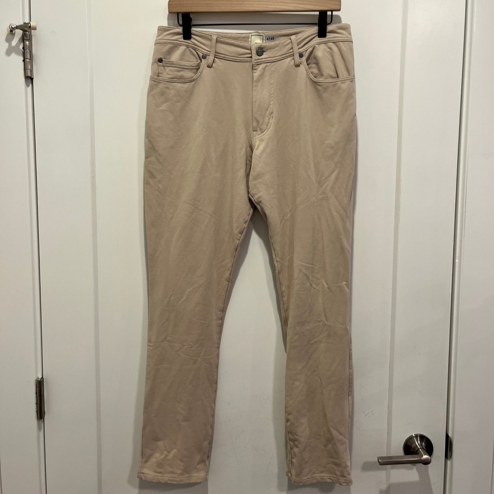 Swet Tailor Mens 30x30 Five Pocket Stretch Pants Tan Khaki Straight Leg Casual